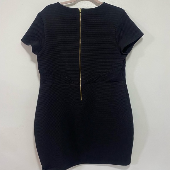Express Ribbed Bodycon Dress with Keyhole Black Zipper Size XL Goth Grunge - Picture 6 of 6